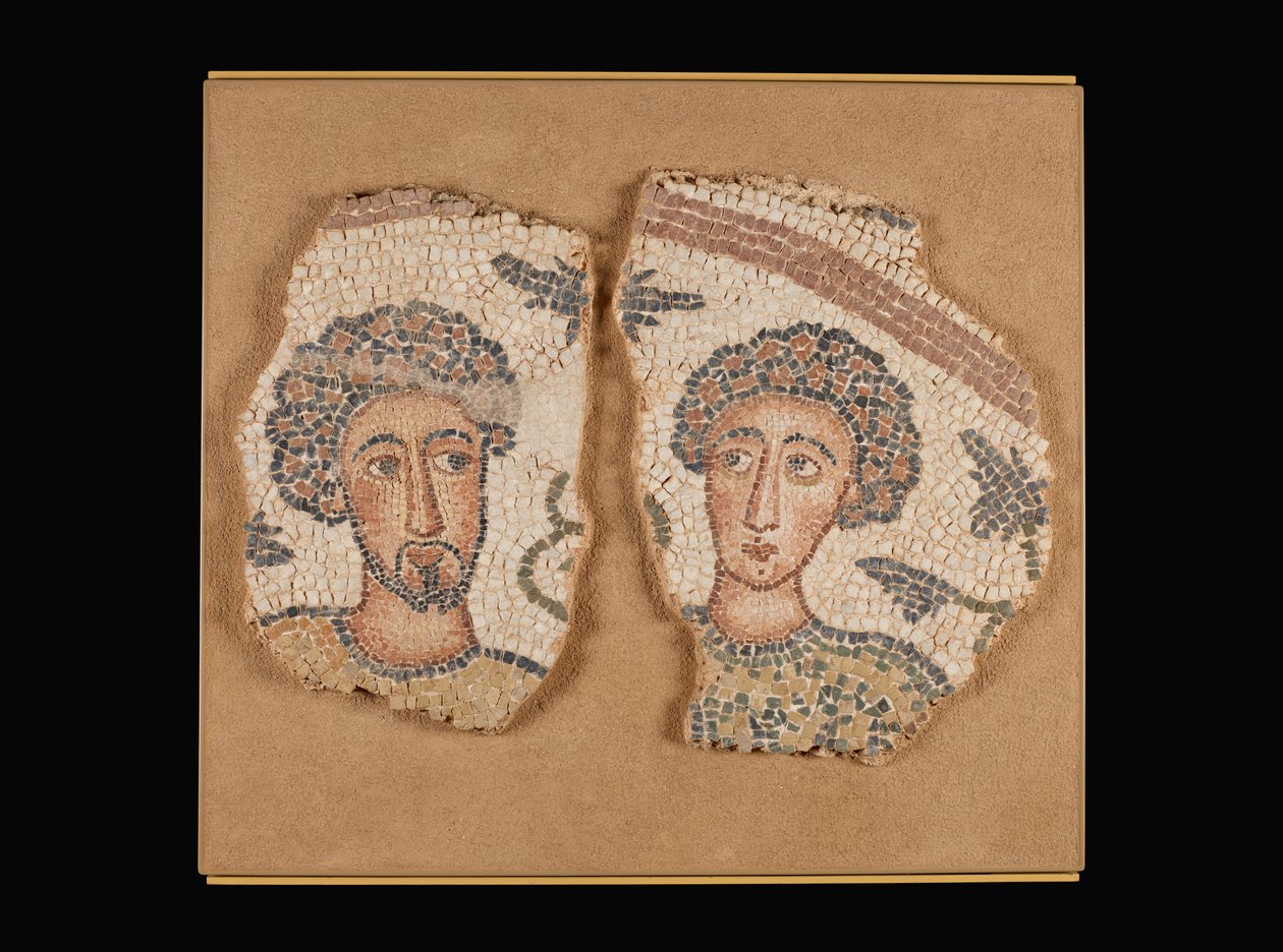 Mosaic Panel with Two Male Busts by Unknown artist