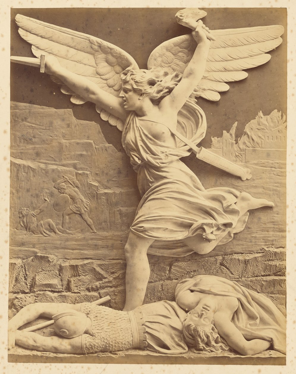 Relief Sculpture of Winged Figure with Dagger by Unknown artist