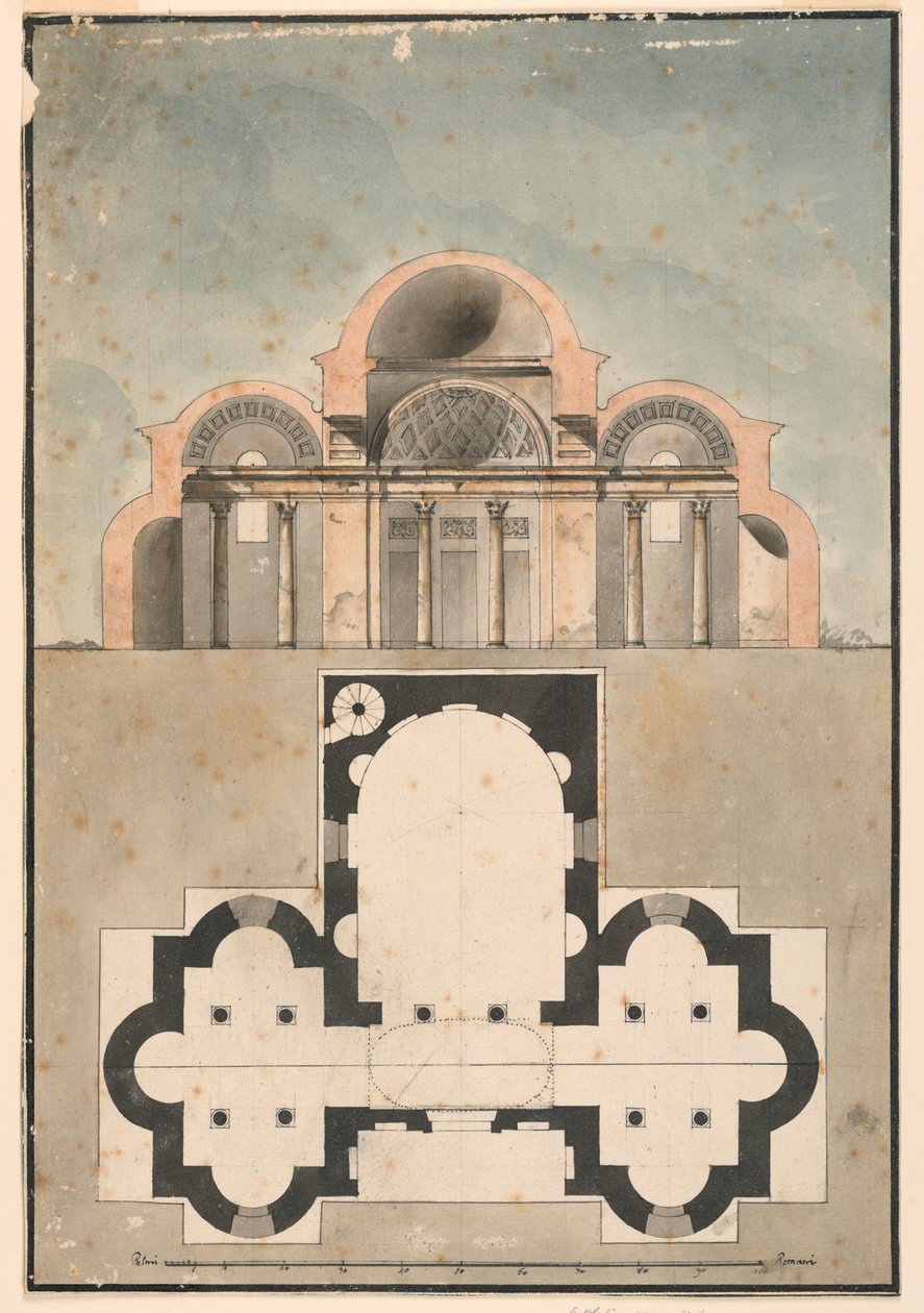 Section, Small Domed Building by Unknown artist