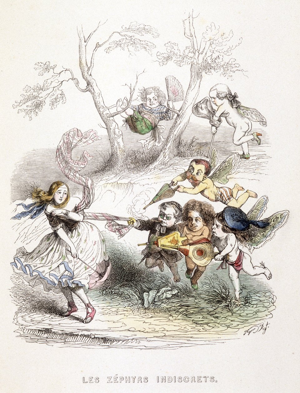 The Prying Zephyrs - Engraving by Unknown artist