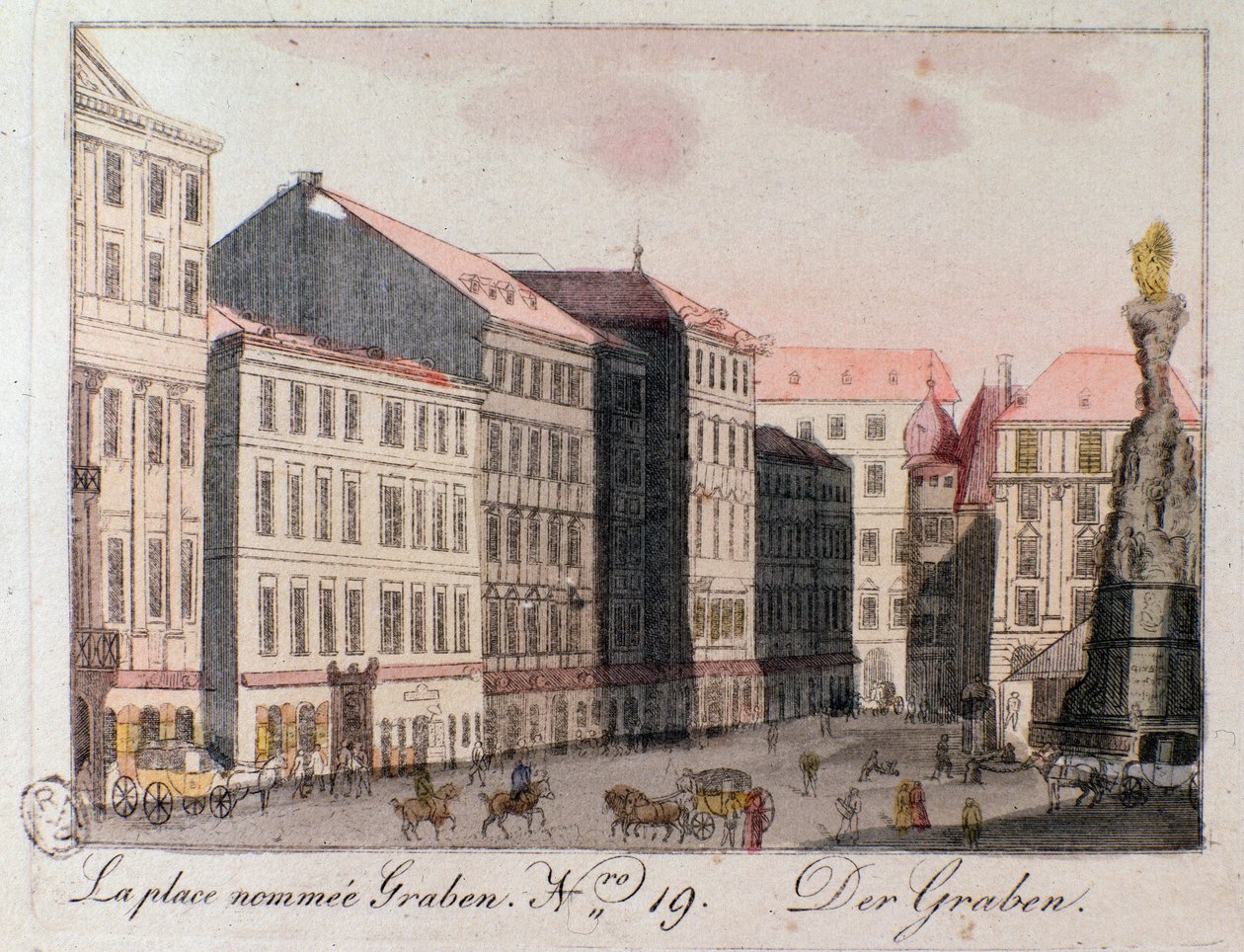 View of Graben Square in Vienna. by Unknown artist