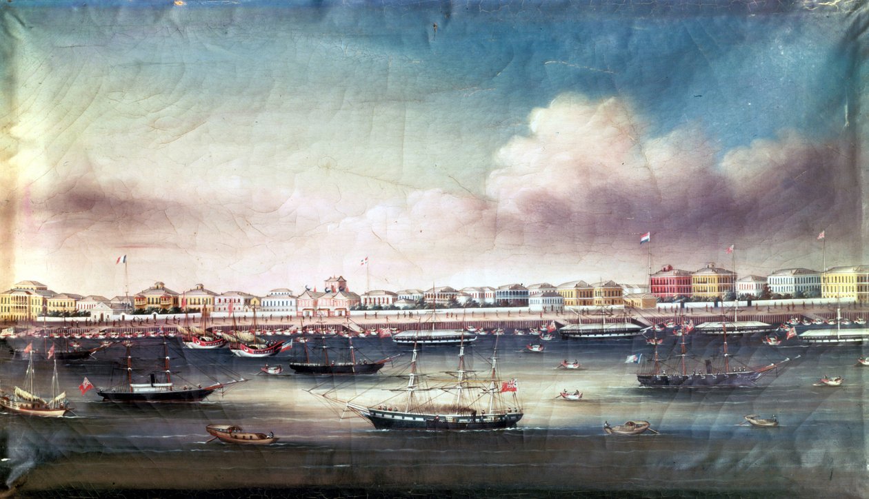 View of Shanghai Port, circa 1850. by Unknown artist