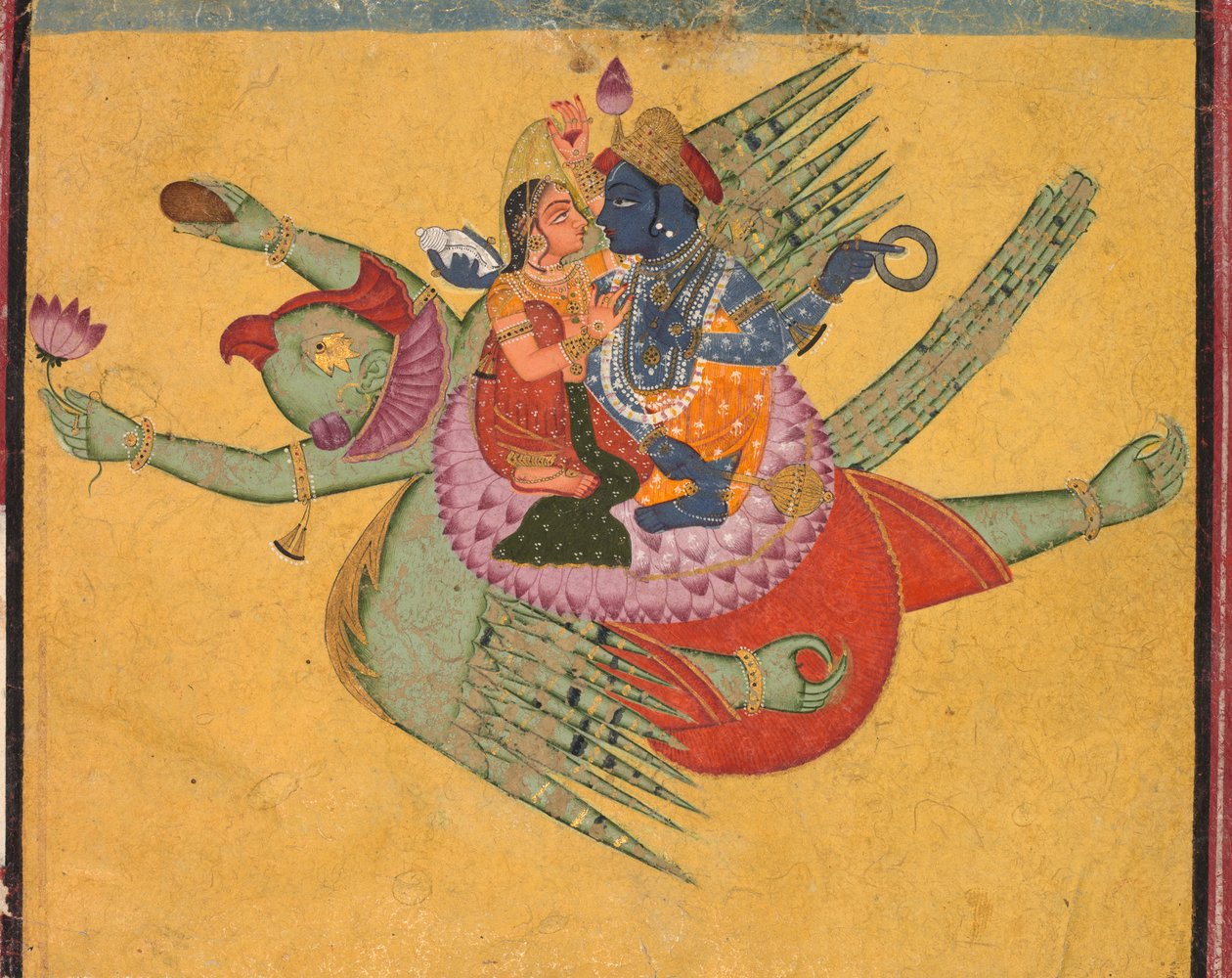 Vishnu and Lakshmi on Garuda by Unknown artist