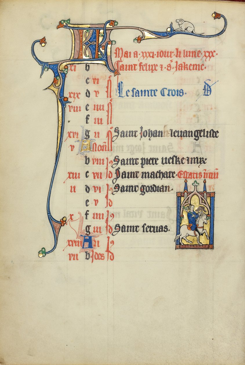 Calendar Page for May; Hawking by Unknown artist/maker
