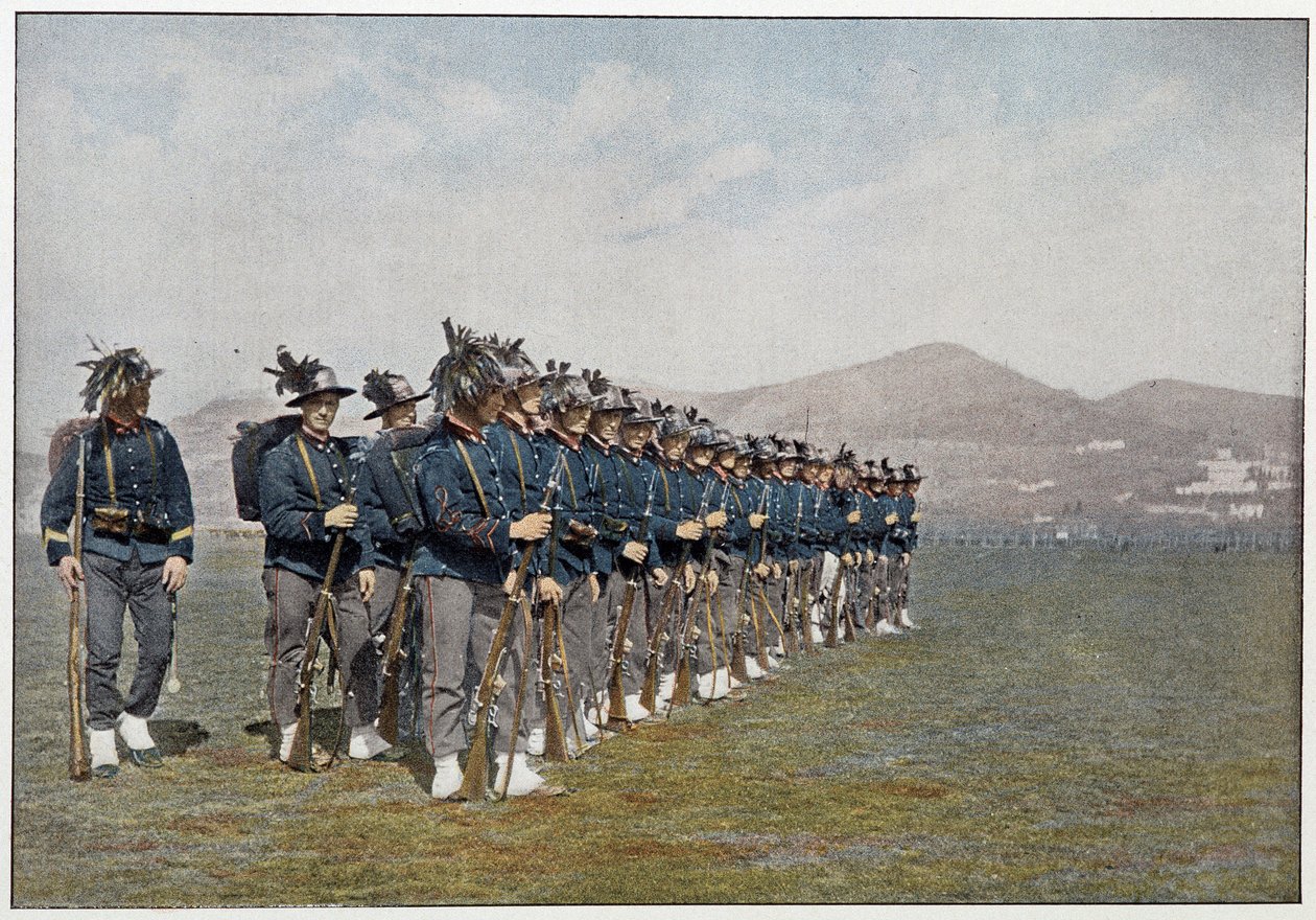 Bersaglieri platoon of the Italian army by Unknown photographer