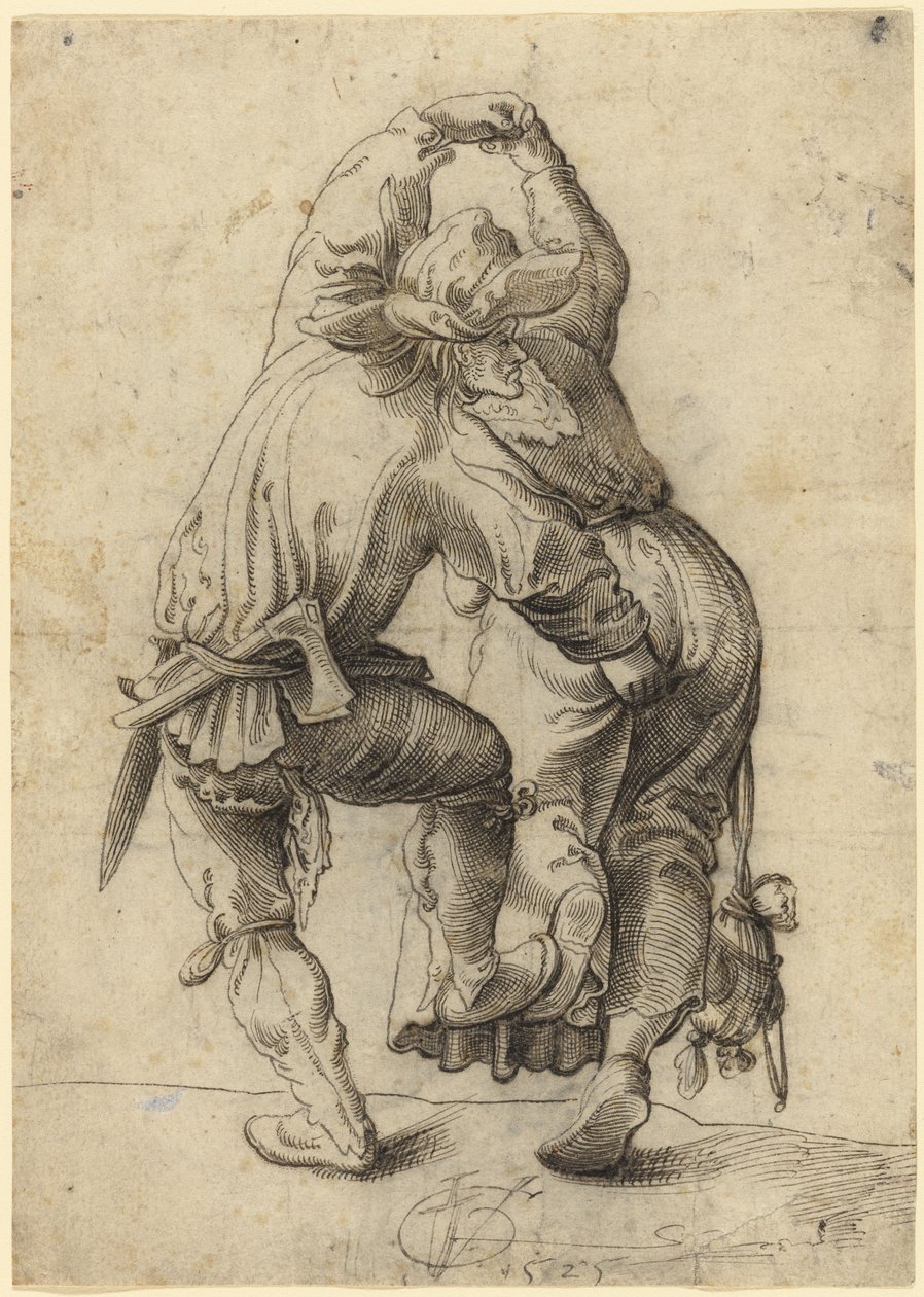 Dancing Peasant Couple by Urs Graf