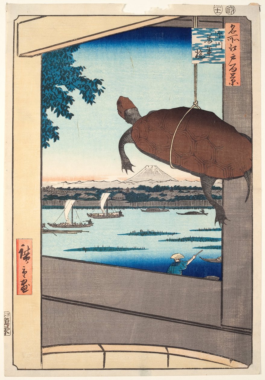 Mannen Bridge, Fukagawa, from the series One Hundred Famous Views of Edo by Utagawa Hiroshige