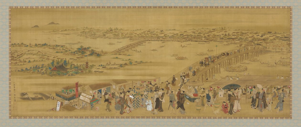 Ryogoku Bridge, Edo Period by Utagawa Toyoharu