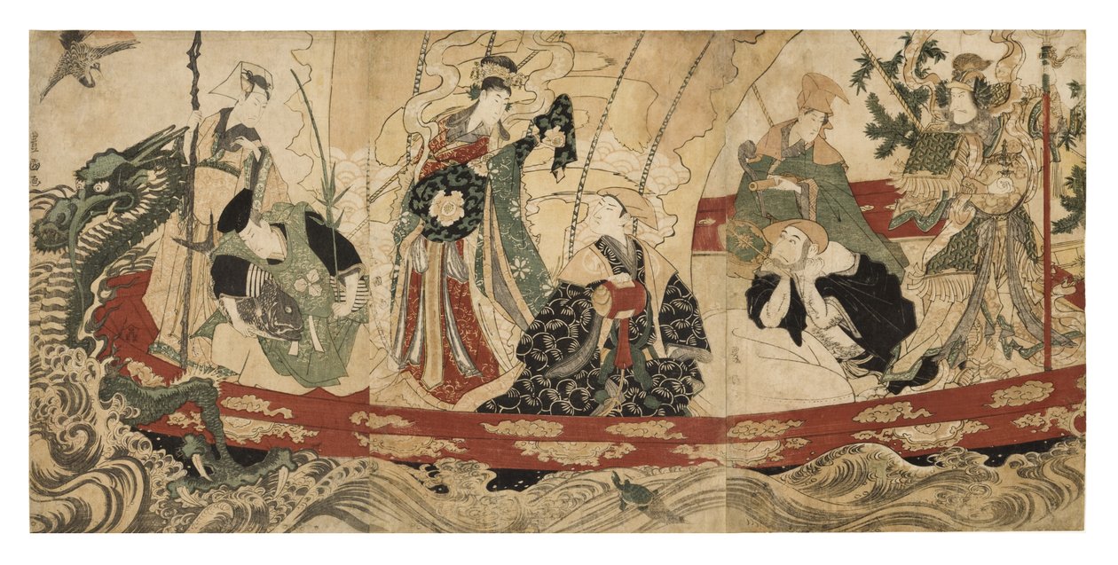 Actors as the Seven Gods of Fortune on a Treasure Ship, 1800-05 by Utagawa Toyokuni