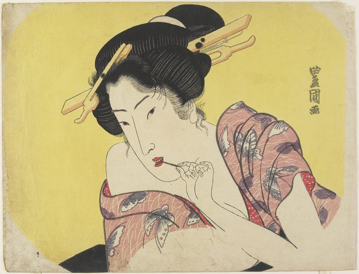 Woman Using a Toothpick, c.1820 by Utagawa Toyokuni