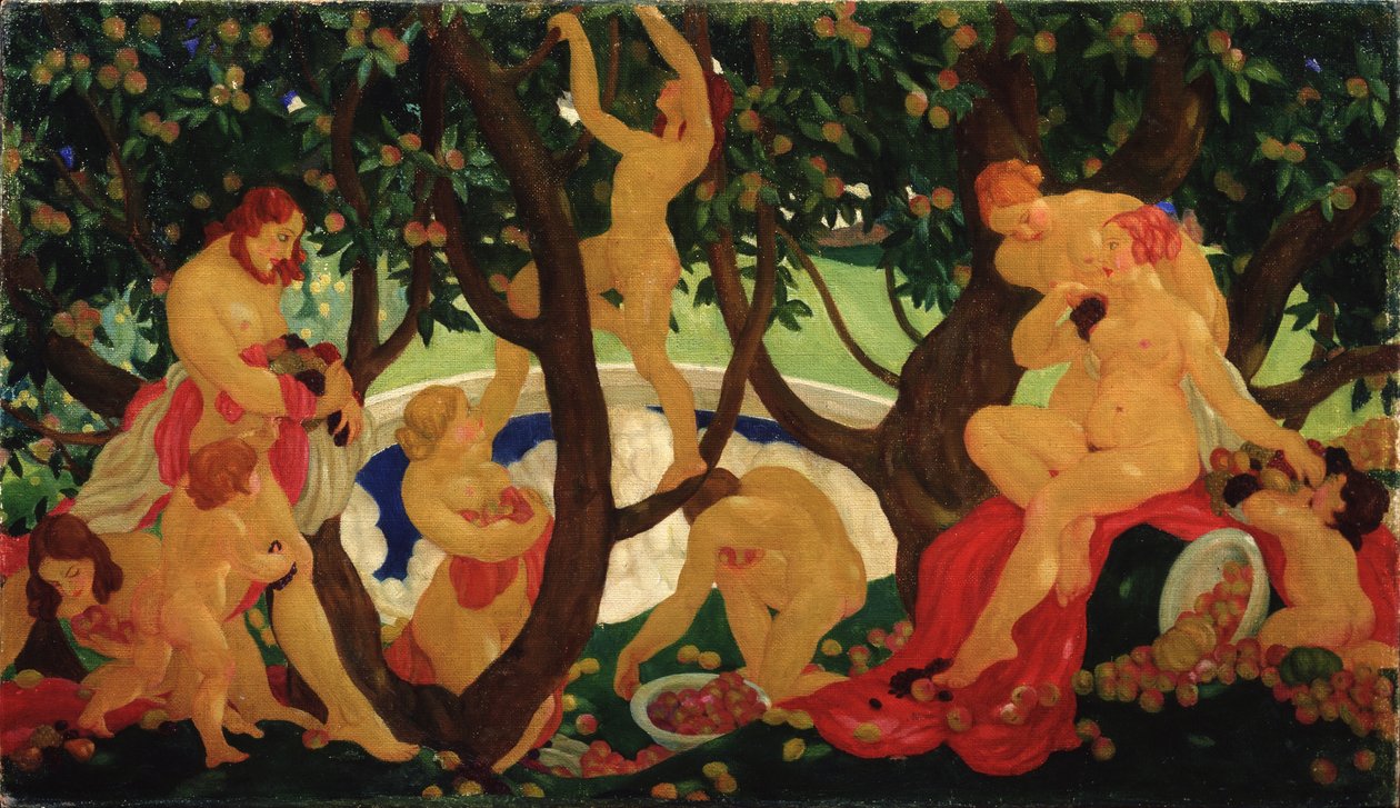 Gathering Apples, 1917 by Valentin Alexandrovich Yakovlev