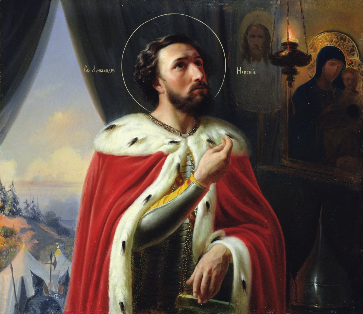 Alexander Nevsky, Duke of Novgorod, Grand Duke of Vladimir by Vasili Kuzmich Shebuev