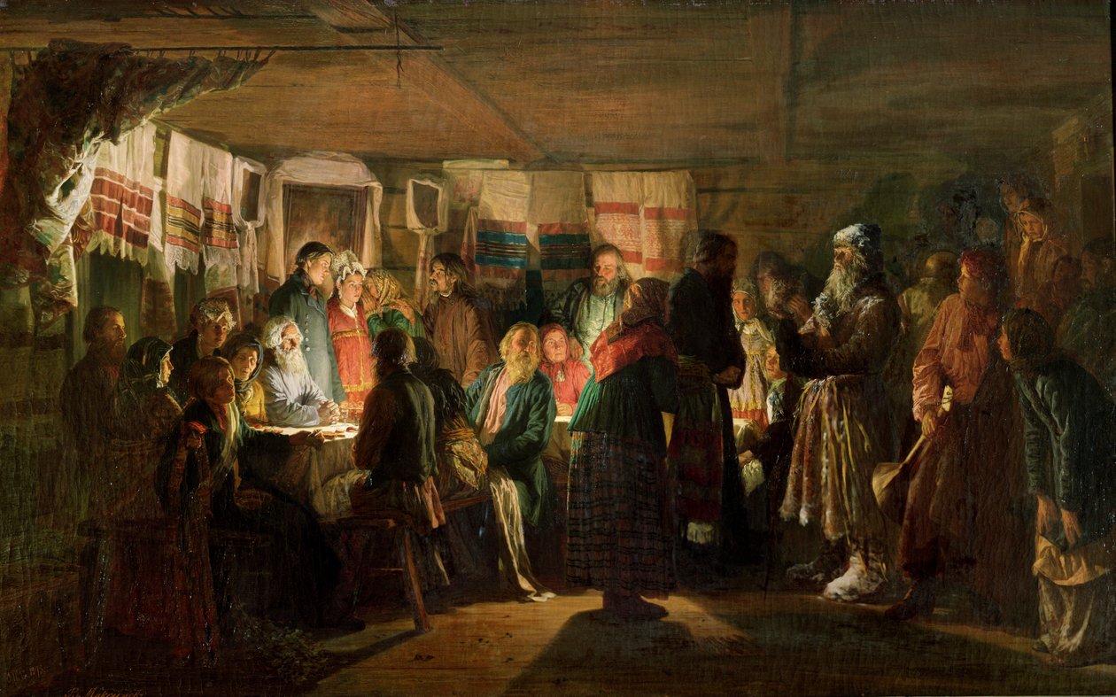 The Visit of a Sorcerer to a Peasant Wedding by Vasili Maksimovich Maksimov