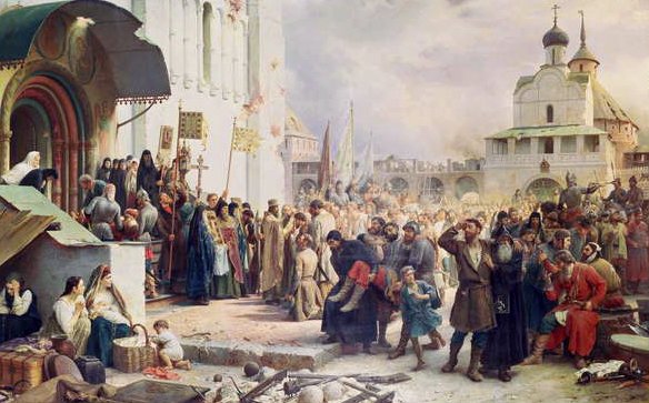 The Siege of the Trinity Sergius Cloister 1608-10 by Vasili Vasilievich Vereshchagin