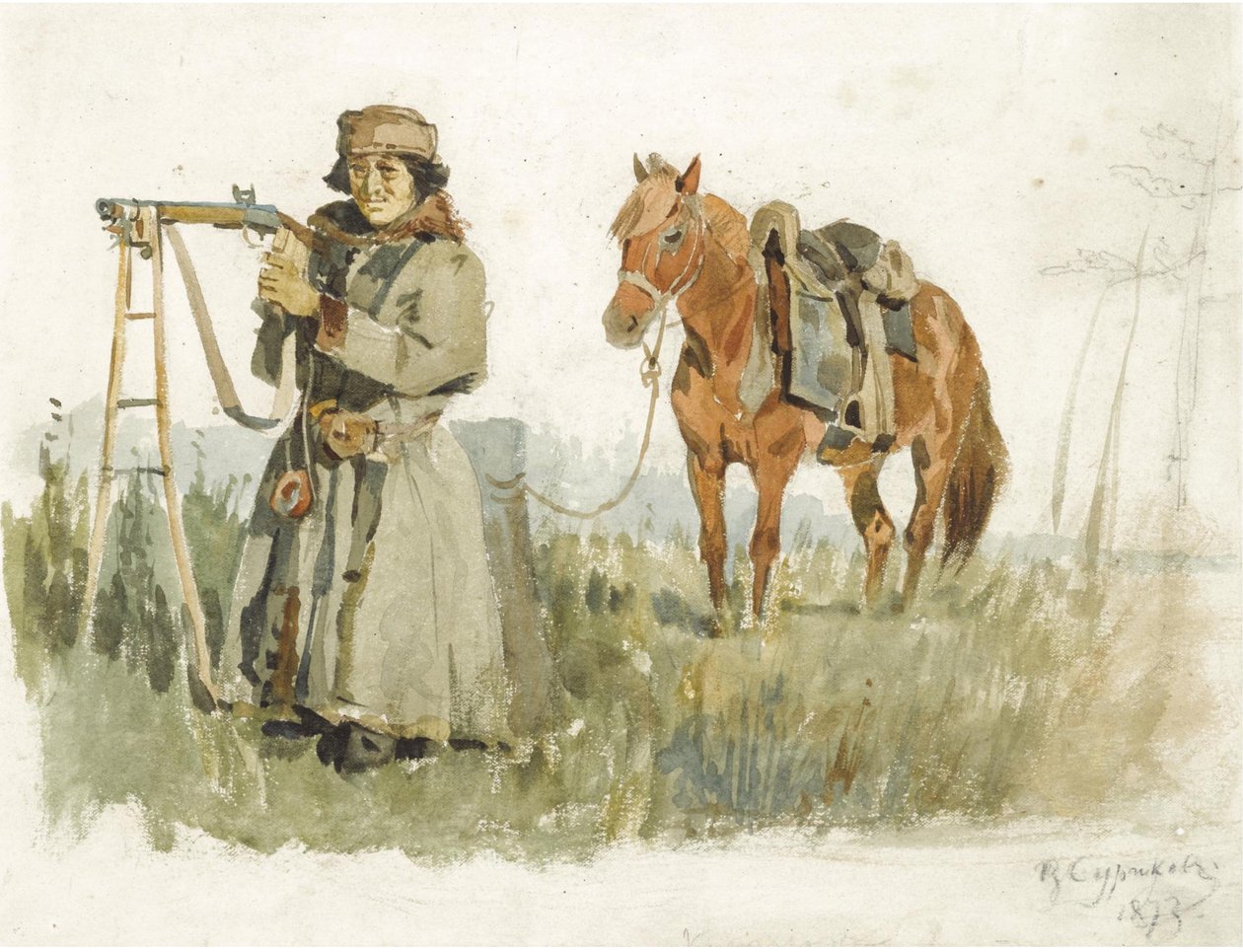 Tatar from Minusinsk, 1873 by Vasilij Ivanovic Surikov