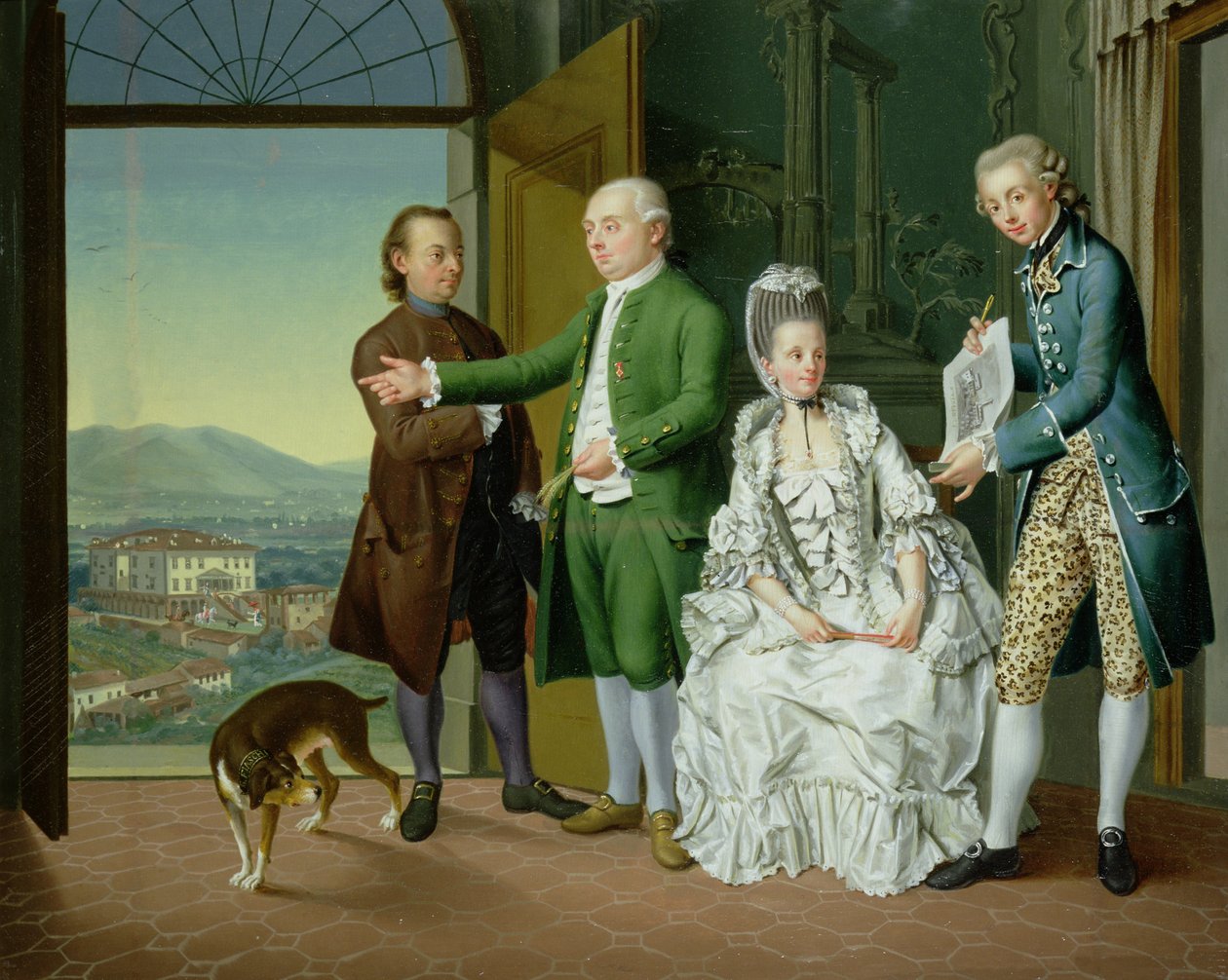 An Interior with Elegant Company by Venceslao Verlin