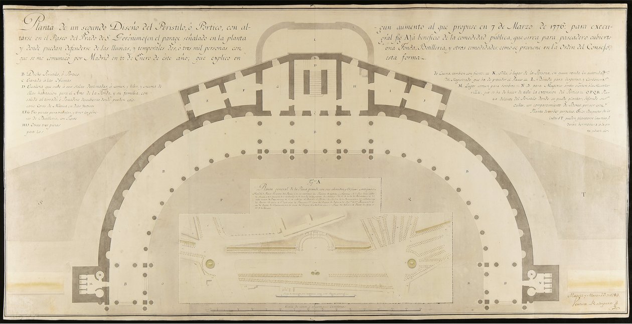 Peristyle for the Paseo del Prado de San Jerónimo by Ventura Rodríguez