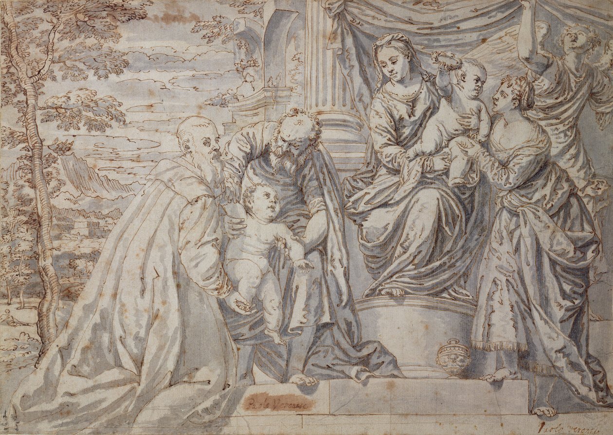 Figures on a Terrace by Paolo Veronese