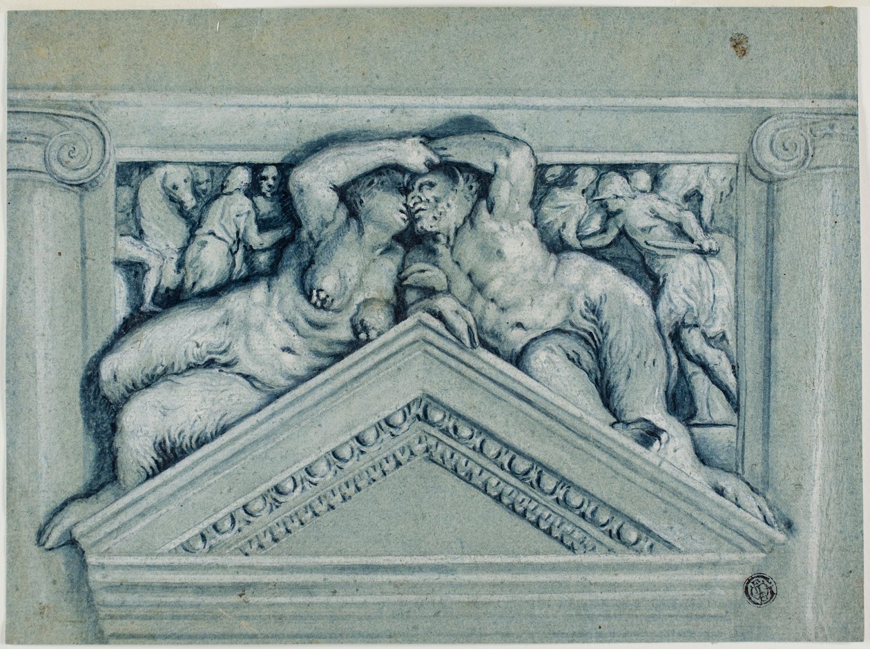 Overdoor with Satyr and Satyress by Veronese