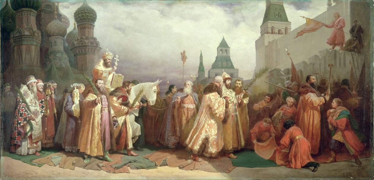Palm Sunday Procession under the Reign of Tsar Alexis Romanov, 1868 by Viatcheslav Grigorievitch Schwarz