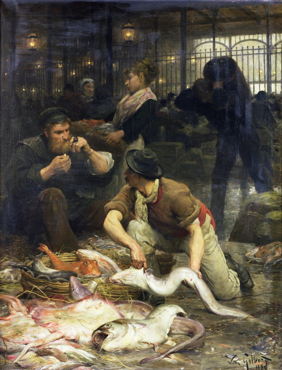 The Fish Market in the Morning, 1880 by Victor Gabriel Gilbert