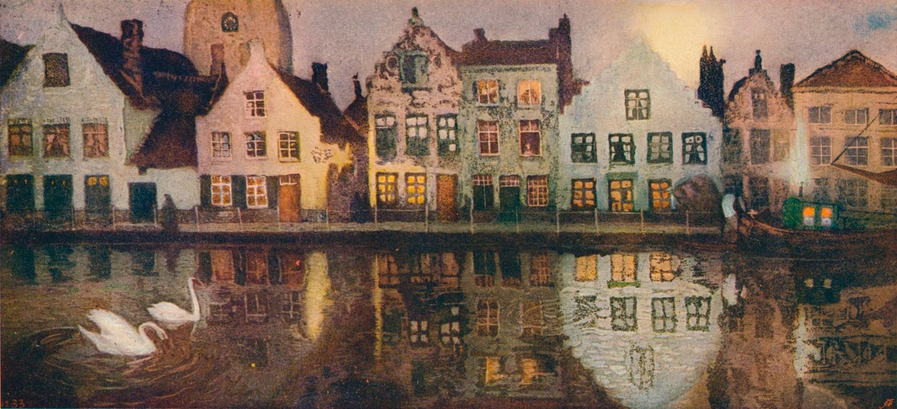 Old Embankment at Bruges, c1890 by Victor Olivier Gilsoul