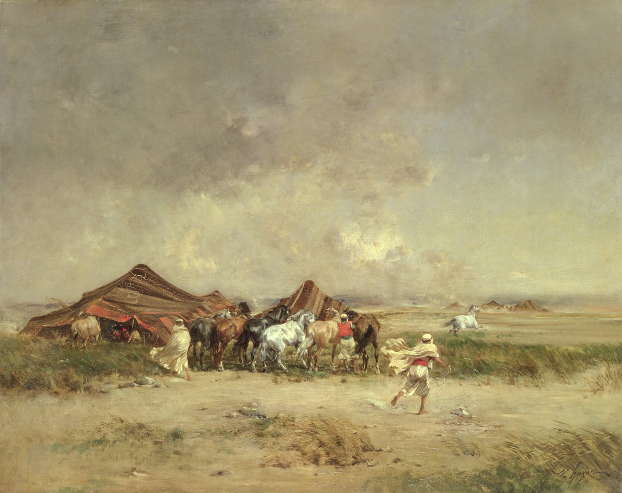 Arab Encampment by Victor Pierre Huguet