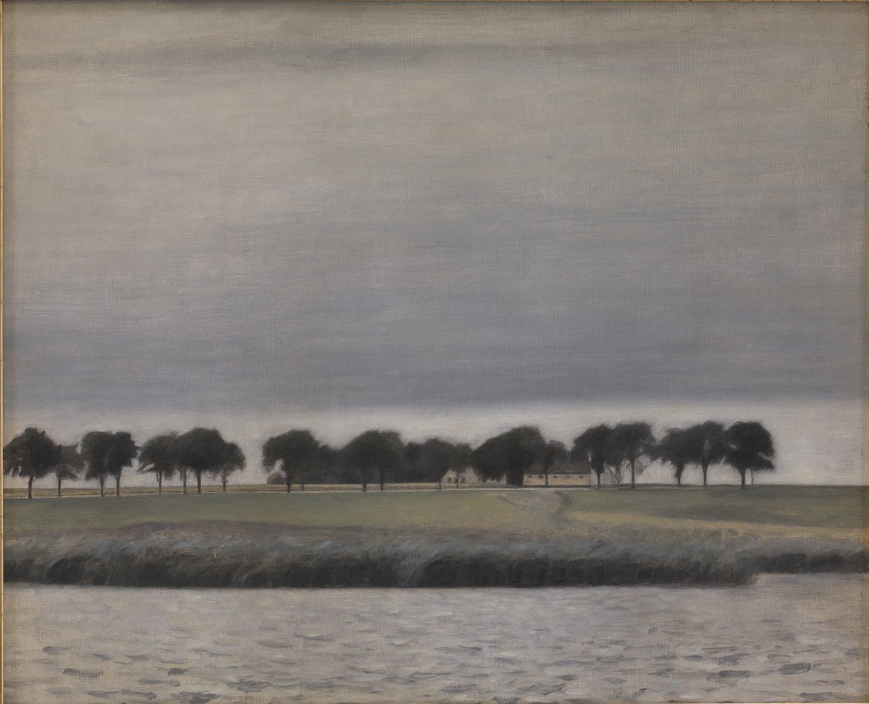 Study for Sun Rain, Gentofte Lake by Vilhelm Hammershoi