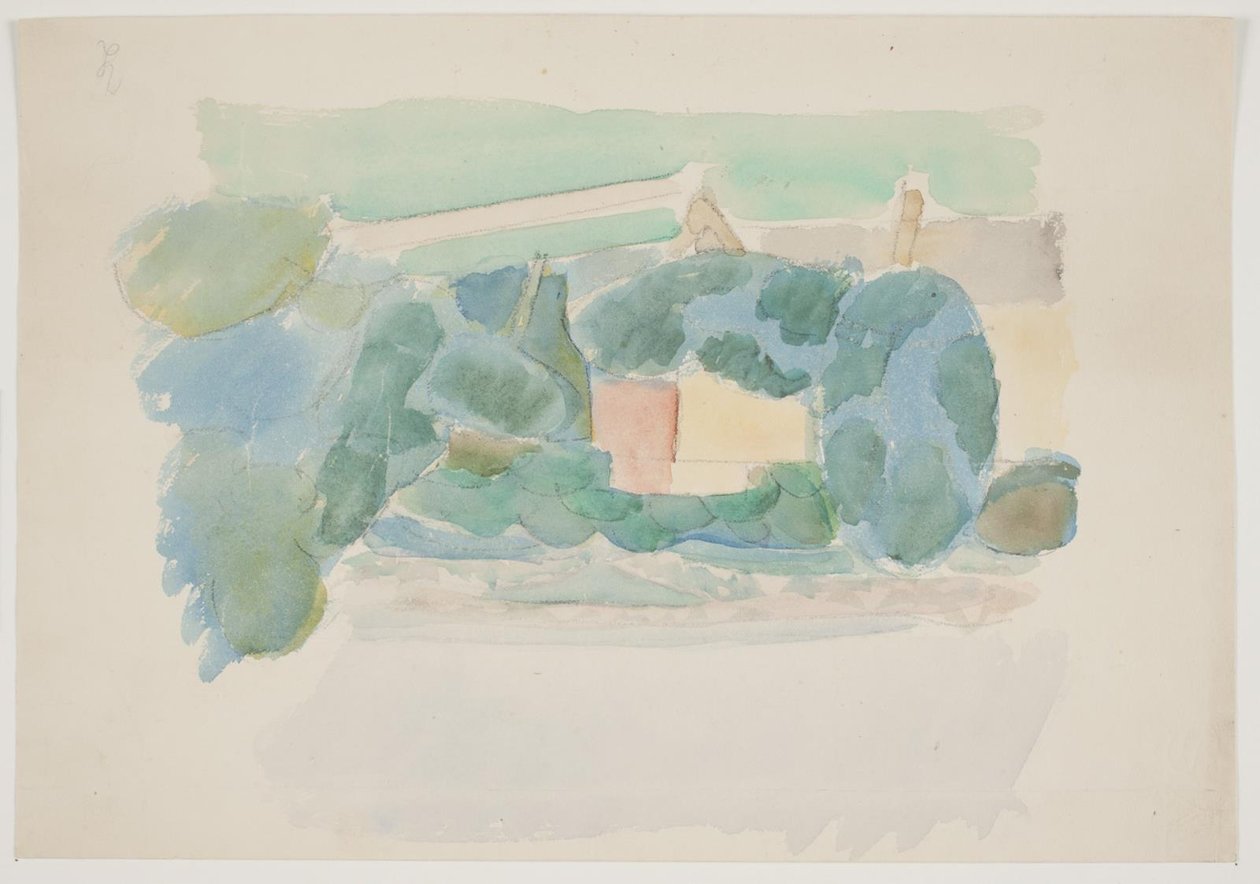 French Landscape with Houses in the Middle Ground. Southern France by Vilhelm Lundstrøm