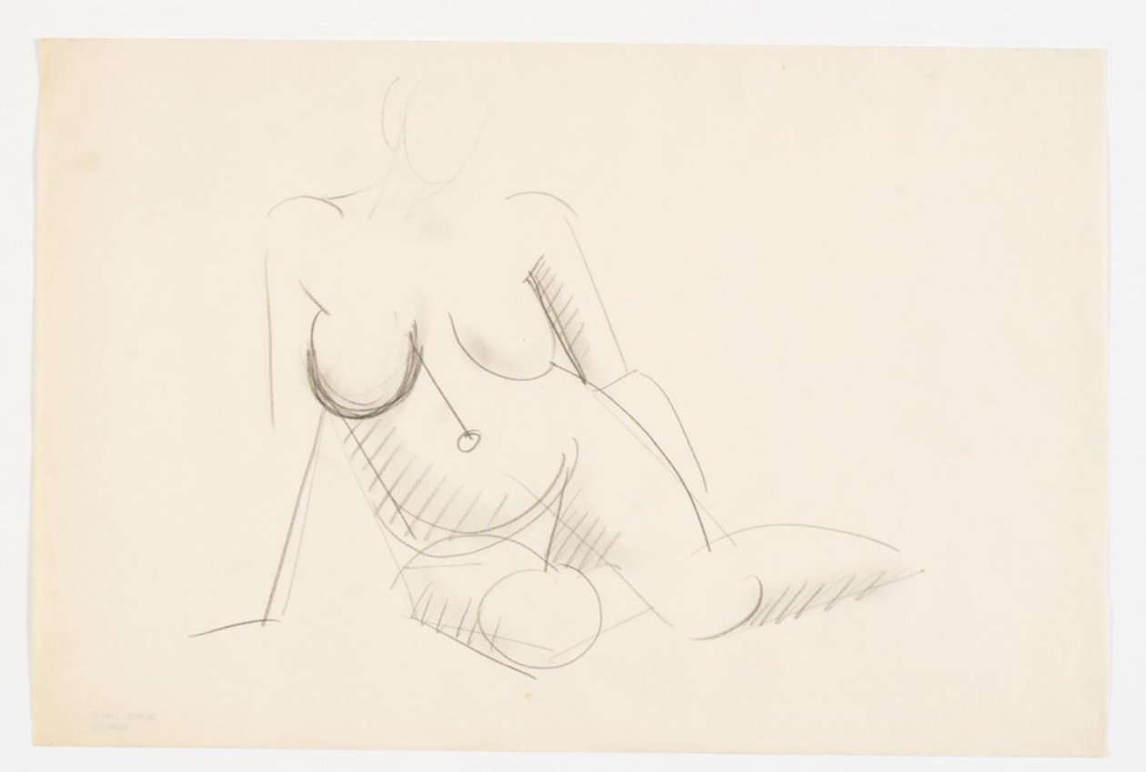 Seated nude model, turned to the right by Vilhelm Lundstrøm