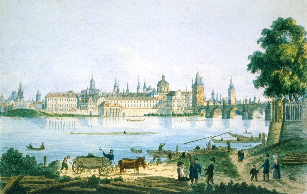 View of Prague from the Little Quarter by Vincenc Morstadt