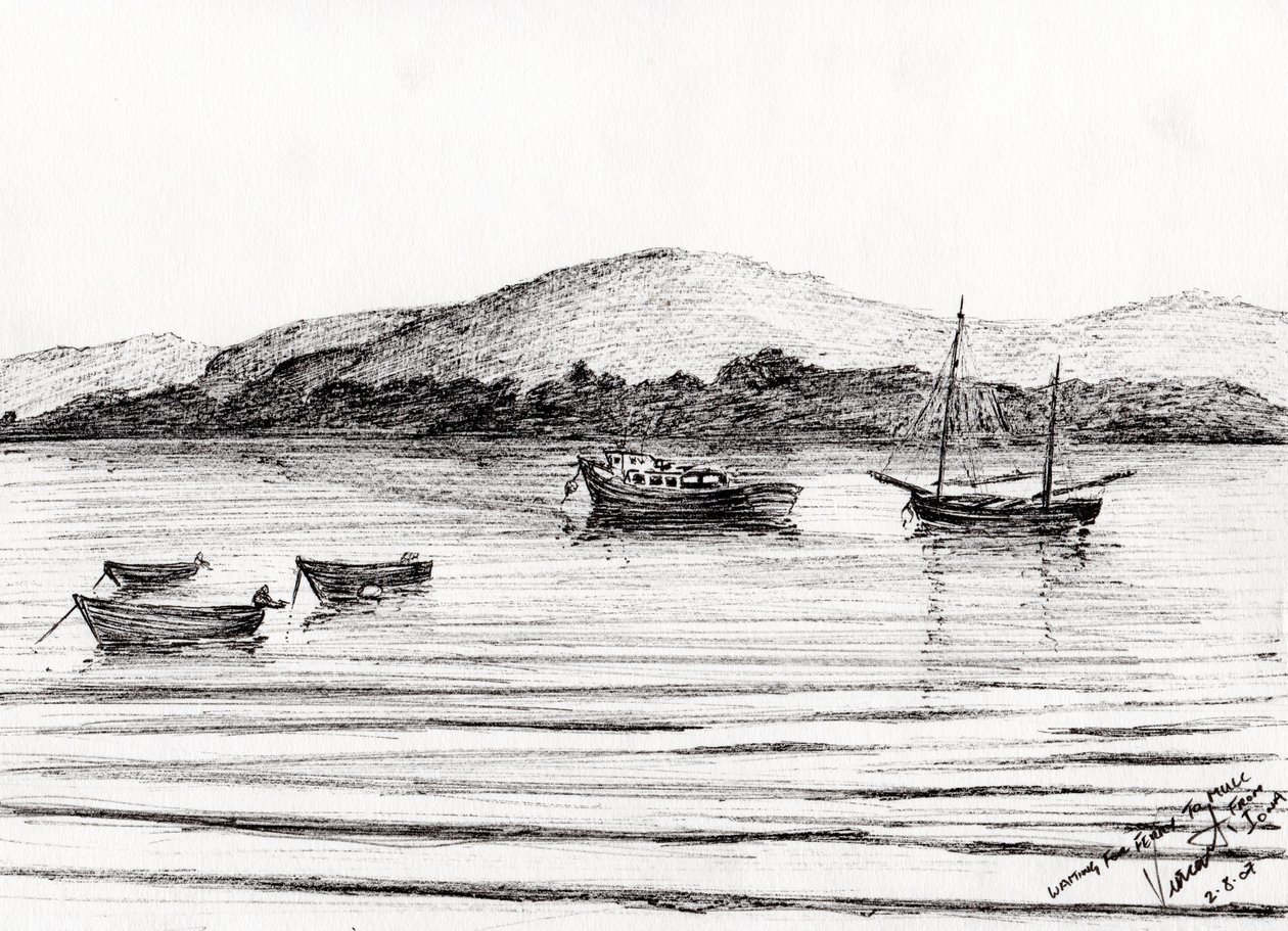 Boats off Iona by Vincent Alexander Booth