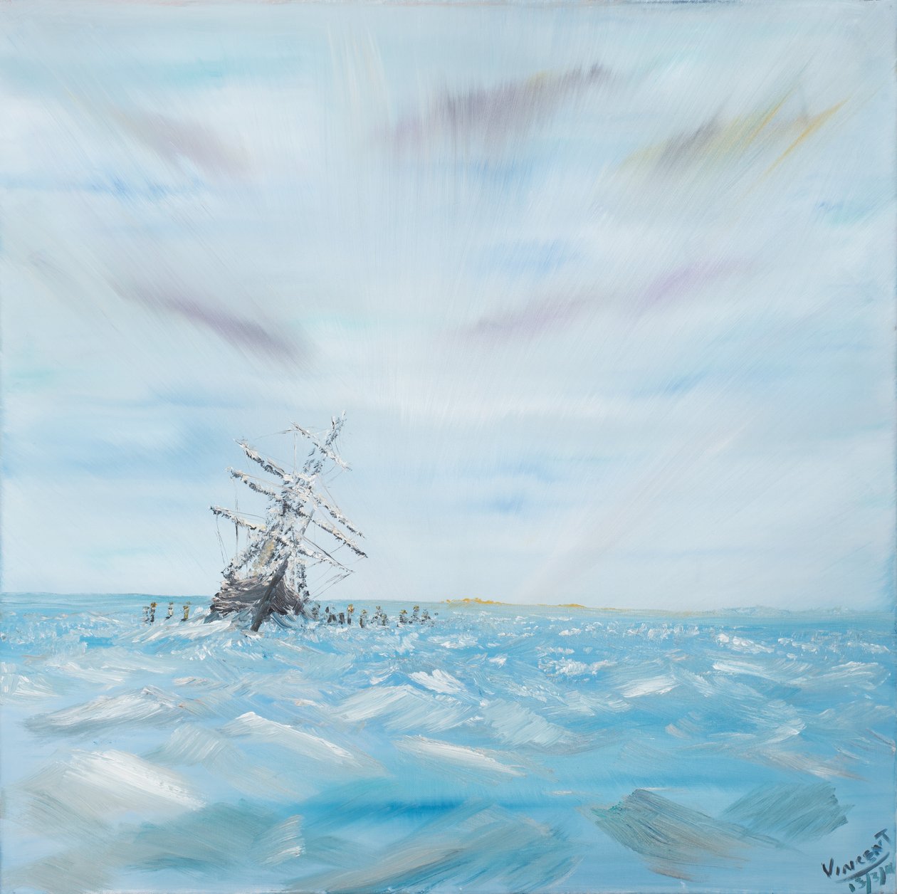 Endurance trapped by Antarctic Ice by Vincent Alexander Booth