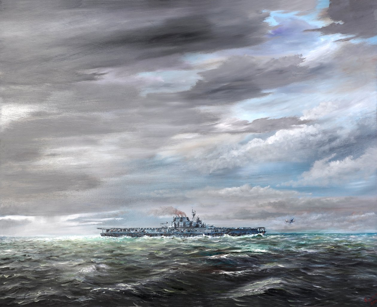 The Last B25-B flies off USS Hornet April 18th 1942 by Vincent Alexander Booth