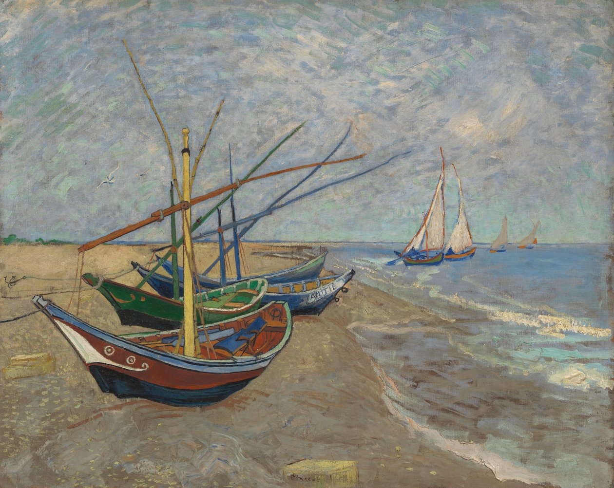 Fishing Boats on the Beach at Les Saintes-Maries-de-la-Mer by Vincent van Gogh