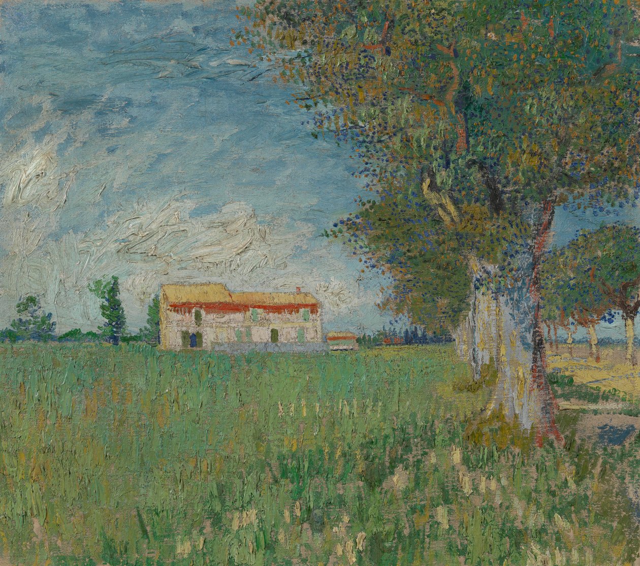 Farmhouse in a Wheatfield by Vincent van Gogh