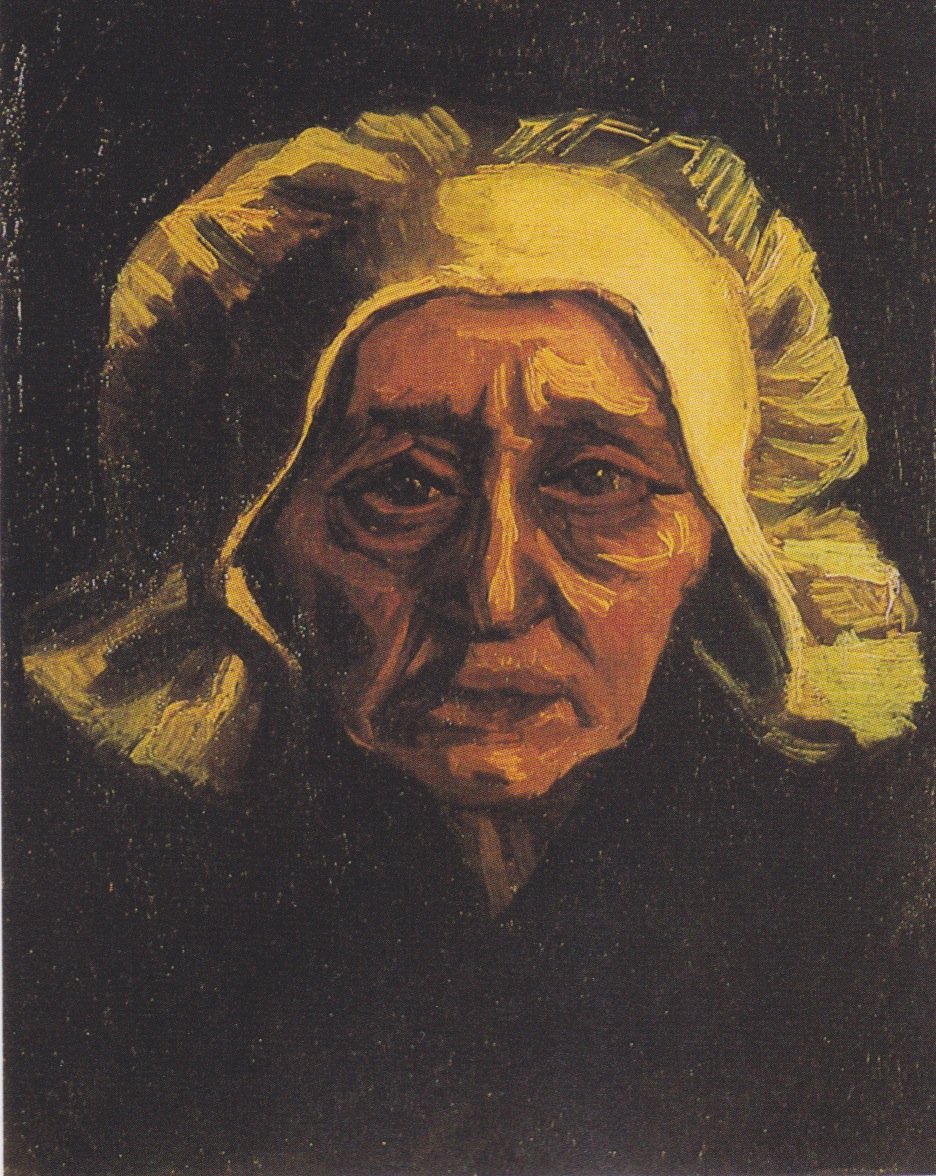 Head of an Old Peasant Woman with White Cap by Vincent van Gogh