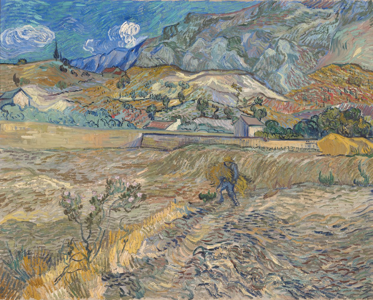 Landscape at Saint-Rémy (Enclosed Field with Peasant) by Vincent van Gogh