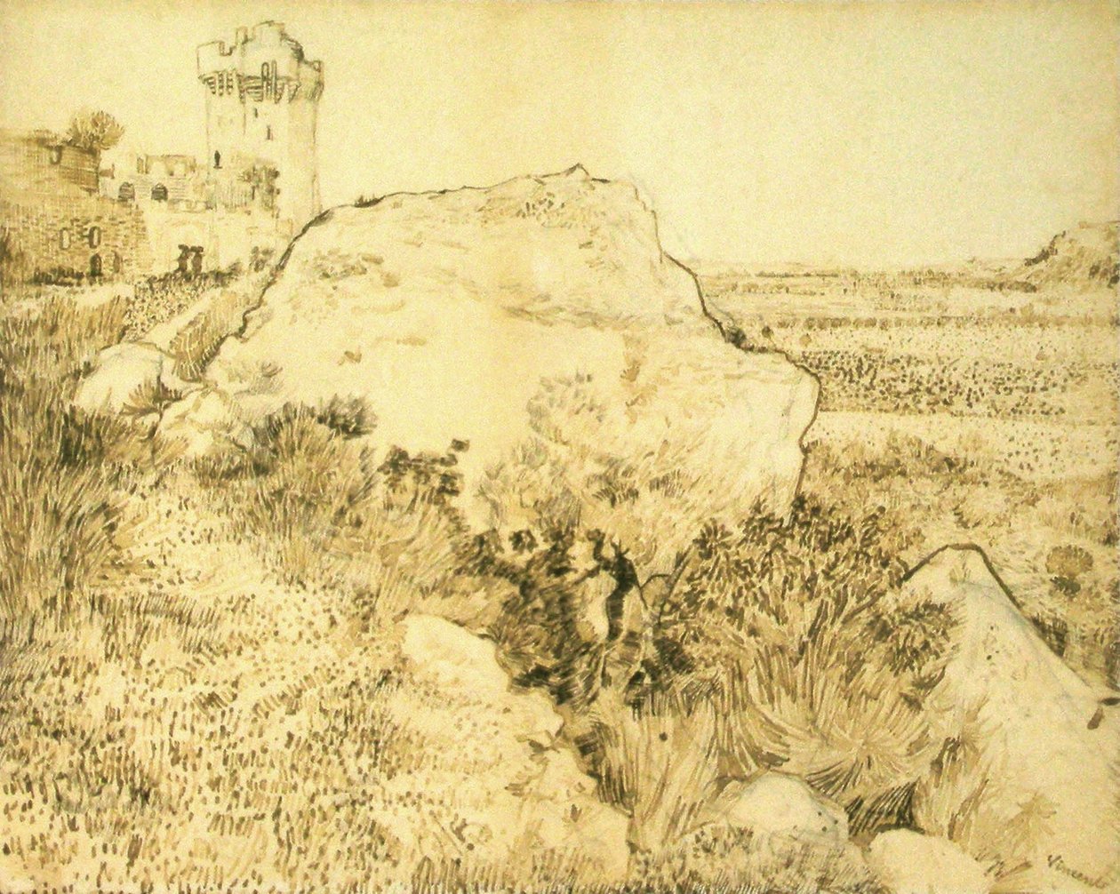 Rock and Ruins by Vincent van Gogh