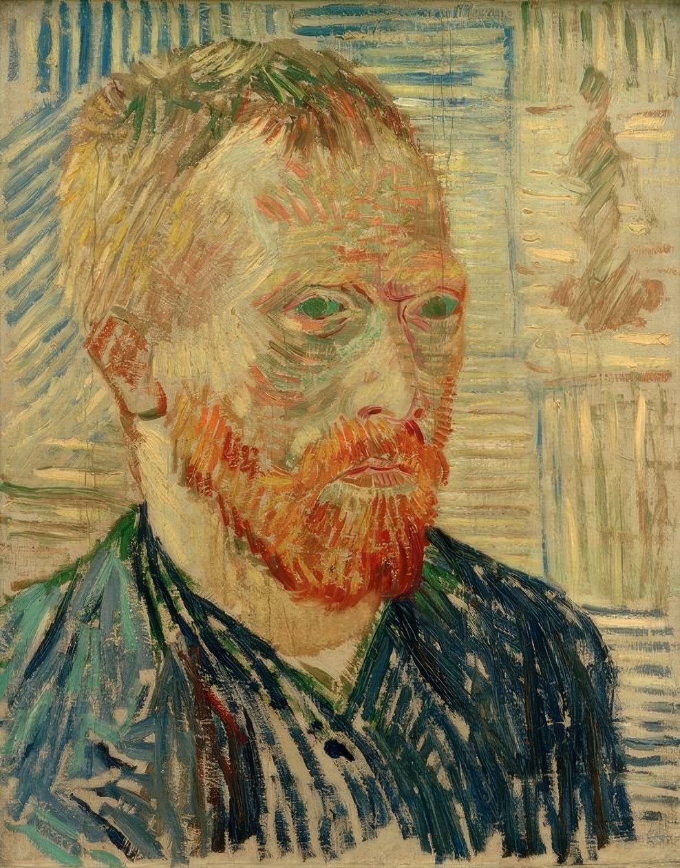 Self-Portrait with Japanese Woodcut by Vincent van Gogh
