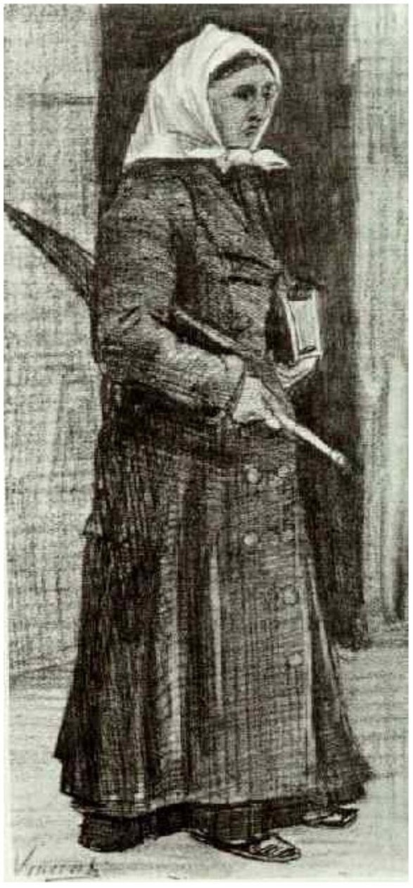 Sien with Umbrella and Prayer Book by Vincent van Gogh