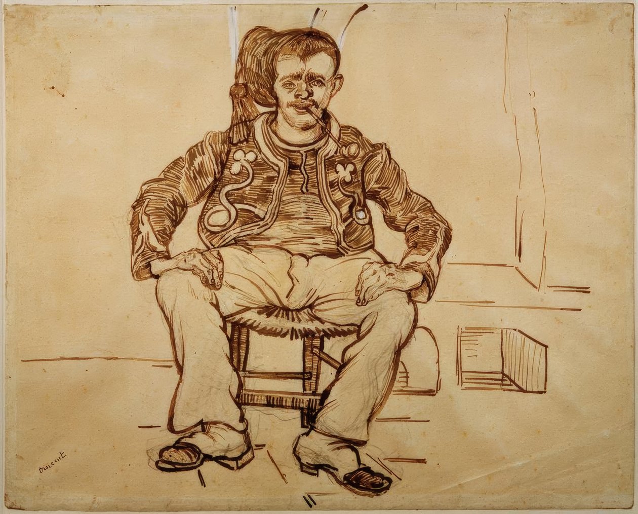 Seated Zouave by Vincent van Gogh