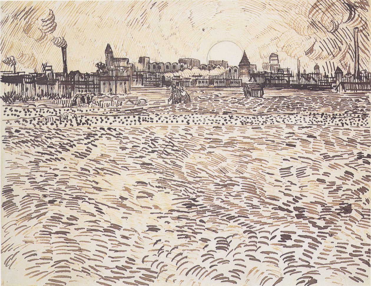 Summer Evening, Drawing After Painted Study by Vincent van Gogh