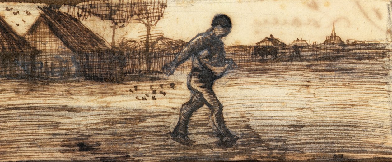 The Sower, from a series of four drawings representing the four seasons by Vincent van Gogh