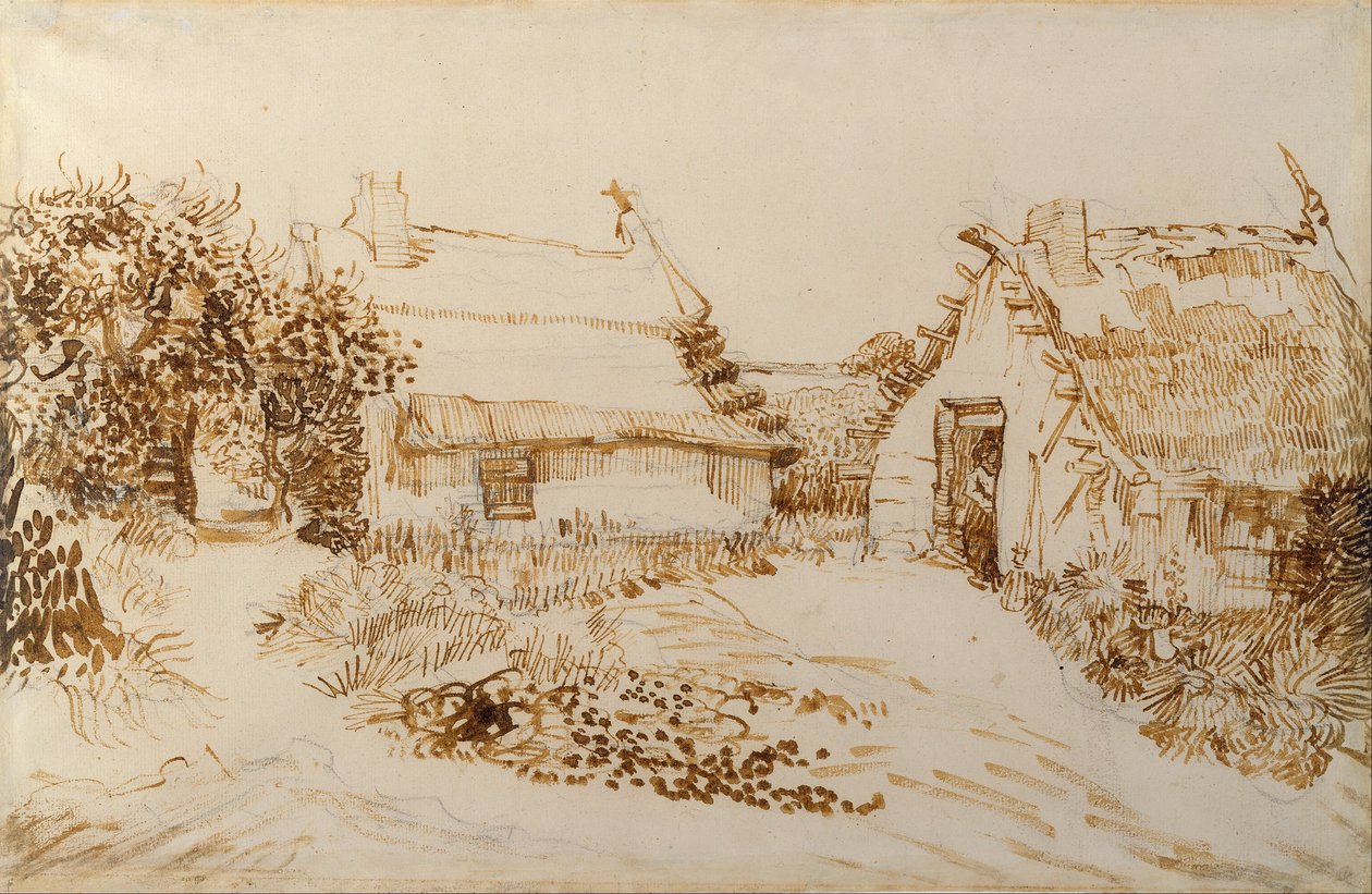 Two Cottages at Saintes-Maries-de-la-Mer by Vincent van Gogh