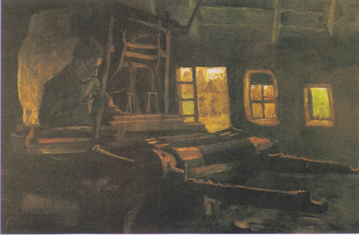 Weaver in a Room with Three Narrow Windows by Vincent van Gogh