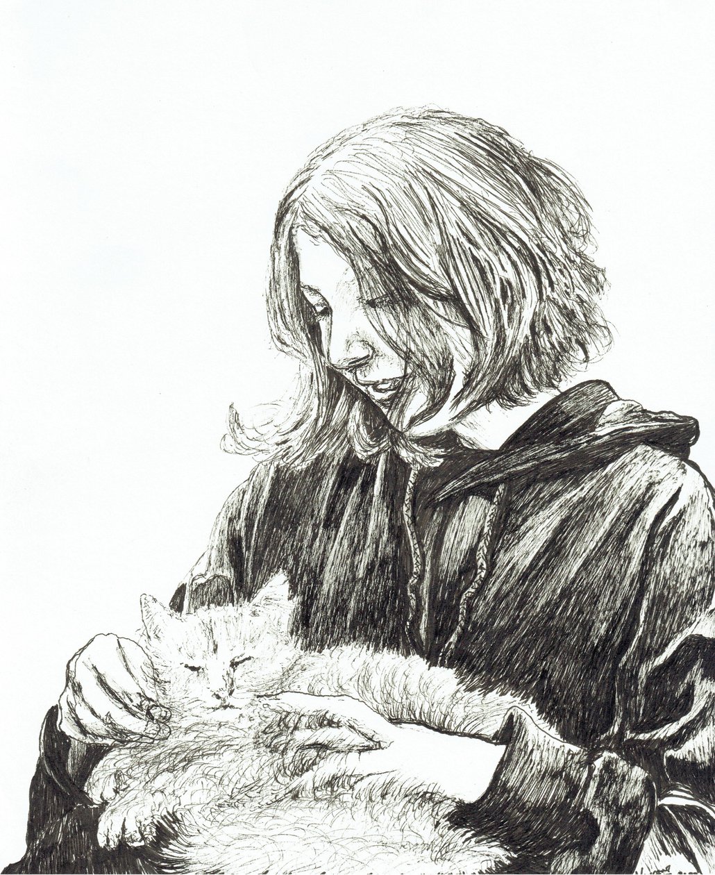 Girl and Cat by Vincent Alexander Booth