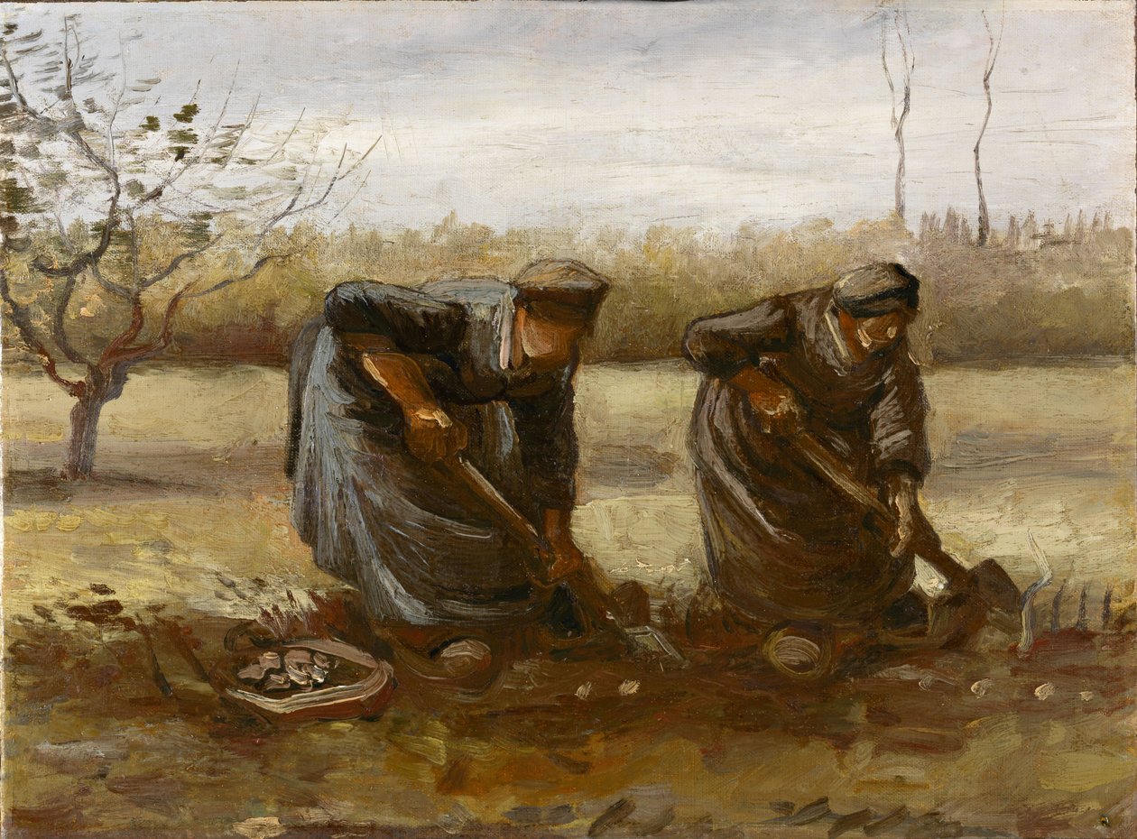 Two Peasant Women Digging Potatoes by Vincent van Gogh