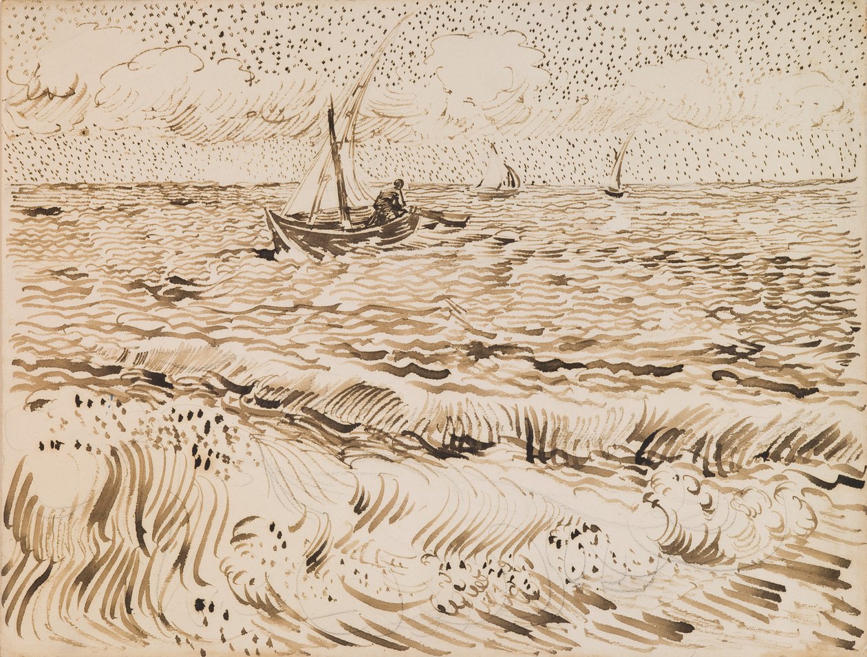 Fishing Boats at Saintes-Maries-de-la-Mer by Vincent van Gogh