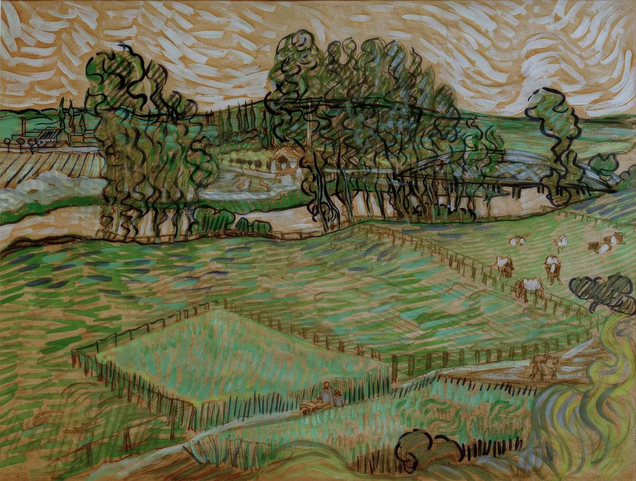 Landscape with Bridge over the Oise by Vincent van Gogh
